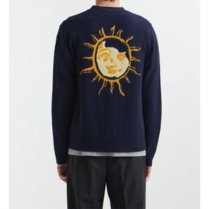 Wood Wood Navy Cardigan with Sun Design